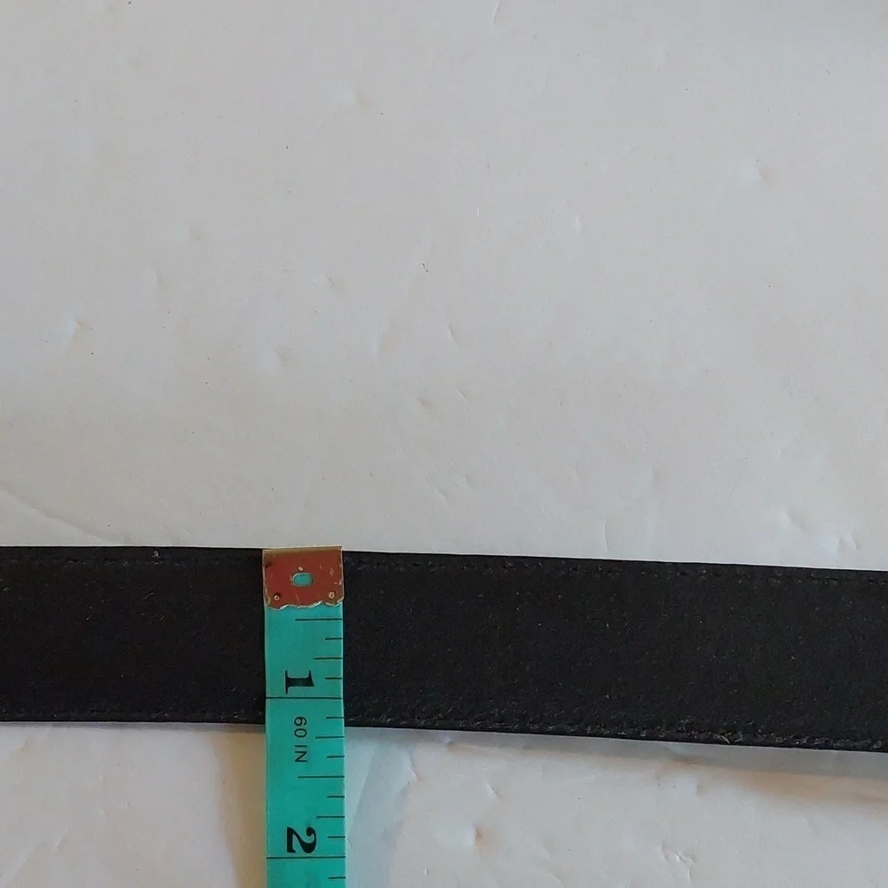 MENS Dockers Belt Premium leather Silver TIP/ Silver Buckle  Minimalist Sz.34